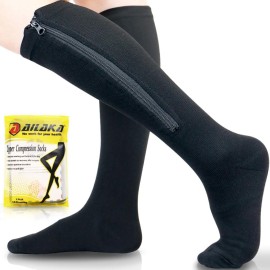 Ailaka Medical 15-20 mmHg Zipper Compression Socks Women Men