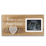 VILIGHT New Mom Gifts - Pregnancy Announcements Baby Gender Reveal Gifts - Love At First Heartbeat Sonogram Picture Frame for Standard 4 x 3 Ultrasound Photo