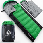VENTURE 4TH Summer Backpacking Sleeping Bag, Single, Regular Size - Camping Sleeping Bags for Adults & Kids - Lightweight, Water Resistant, Ideal for Hiking, Camping & Outdoor - Green/Black