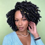 8 Packs Passion Twist Hair 6 Inch Pre-twisted Passion Twist Crochet Hair Pre-looped Crochet Braids Hair for Women Passion Twists Braiding Hair Synthetic Hair Extensions (12Strands/Pack; 1B)