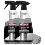 Weiman Stainless Steel Cleaner and Polish - Protects Appliances from Fingerprints, Leaves a Streak-Free Shine for Refrigerator, Dishwasher, Oven, Grill, 2 Pack With Microfiber Cloth