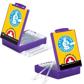 Dr. Piercing Aftercare Swabs - Piercing Bump Saline Solution for Cleansing Earring, Nose, Belly, and Ear Piercings - Gentle Saline Wash for a Refreshing Experience - 72 Easy-to-Use Swabs (2-Pack)