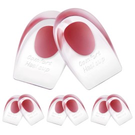 Heel Cups for Achilles Tendonitis & Plantar Fasciitis - 6 Pack Gel Shoe Inserts for Heel Pain Relief, Arch Support, for Women & Men