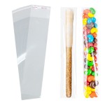 SUREHOME Pretzel Rod Bags 100 Pcs 2x8 Inch Pretzels Bag Adhesive Pretzels Individual Bags Clear Resealable Self Sealing Cellophane Bag for Chocolate Covered Pretzels Stick Candy Treats Packaging