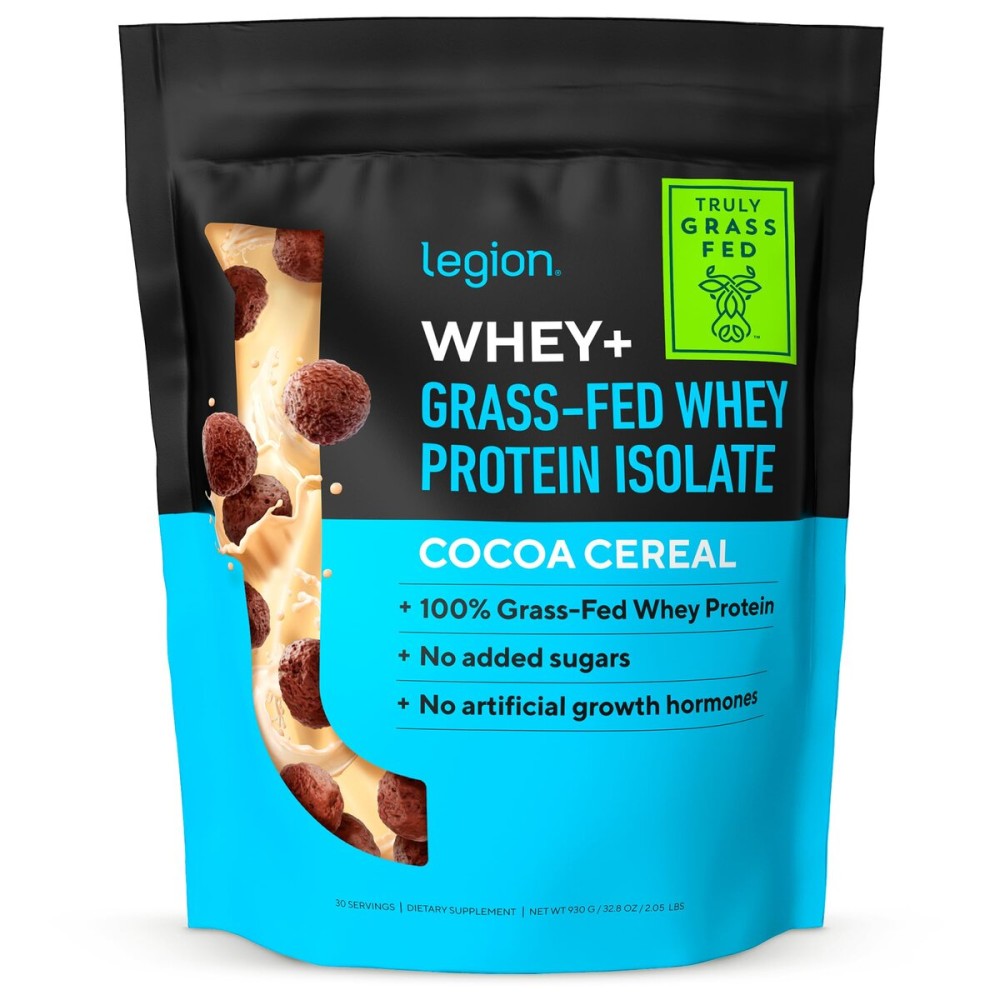 LEGION Whey+ Protein Whey Isolate from Grass Fed Cows - Whey Protein Isolate Powder Low Calorie, Non-GMO, Sugar Free, Lactose and Gluten Free, All Natural Protein Powder for Men & Women 30 Servings