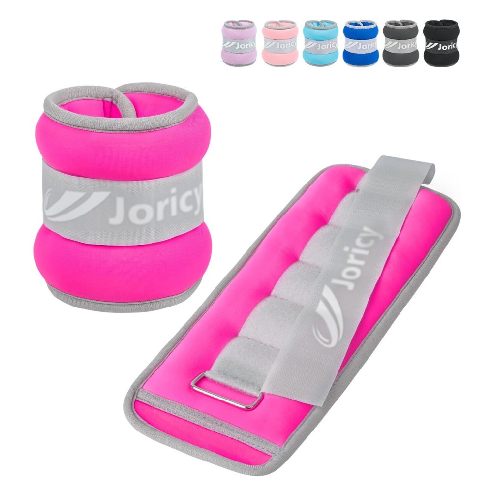 Ankle Weights, Wrist Leg Arm Weights for Women Men Kids Child with Adjustable Straps,A Pair of 4LBS(2LB Each Weight) Strength Training Weighted for Jogging, Running, Walking, Fitness, Rose Red