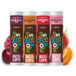 Eco Lips Mongo Kiss Organic Lip Balm 4 Pack Blood Orange, Yumberry, Strawberry Lavender, Black Cherry - 100 Percent USDA Organic - Soothe, Moisturize Dry