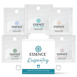 Essence Nasal Diffuser Respiratory Bundle - Essential Oil Silicone Nose Rings for Sinus Relief, Congestion & Seasonal Breathing Support - Wearable Aromatherapy for Cold & Allergy Symptoms