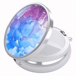 Nipichsha Pill Box, Small Pill Case for Purse & Pocket, Cute Travel Medicine Organizer, Portable Medicine Container Holder to Hold Vitamins, Medication, Fish Oil & Supplement, Blue Marble