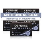 Defense Antifungal Bar Soap 5-Pack | Jock Itch, Ringworm, Athlete\'s Foot, Skin Fungus | Medicated Anti Fungal Treatment (Five Bars, No Case)