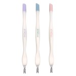 IVON Cuticle Trimmer with Pusher, 3pcs Rubber Tip Cuticle Tool for Nail Art