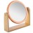 YEAKE Double Sided 10X Magnifying Makeup Mirror with Bamboo Stand,Small Desk Table Mirror with 360 Rotation,Standing Portable Cosmetic Mirror,Good for Shaving,Traveling(Rose Gold,Round)
