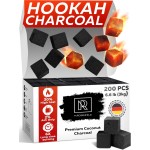 Hookah Coals Coconut Hookah Charcoal - 200 Count & 3 KG (6.6 lbs) - Value Pack Premium Quality 25mm (1x1x1 in) - 100% Natural Coconut Coals for Hookah Cubes - NOT Quick Light Charcoal Coco