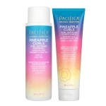 Pacifica Pineapple Curls Shampoo & Conditioner Set - Curl Defining Hair Care for Curly & Coily Hair, Enhances Bounce & Reduces Frizz Sulfate Free Clean Beauty Vegan & Cruelty-Free Dermatologist Tested