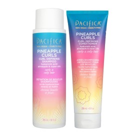 Pacifica Pineapple Curls Shampoo & Conditioner Set - Curl Defining Hair Care for Curly & Coily Hair, Enhances Bounce & Reduces Frizz Sulfate Free Clean Beauty Vegan & Cruelty-Free Dermatologist Tested