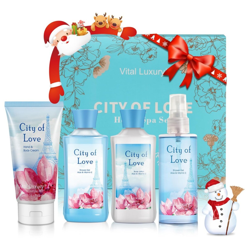 Vital Luxury Bath & Body Kit, 3 Fl Oz, Ideal Skincare Gift Home Spa Set, Includes Body Lotion, Shower Gel, Body Cream, and Fragrance Mist,Birthday Mother\'s Valentine\'s Day Gifts(Enchanted Mist)