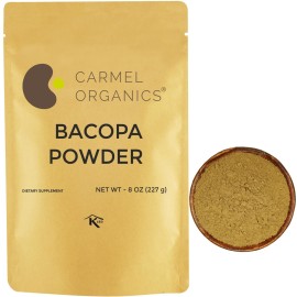 CARMEL ORGANICS Bacopa Monnieri/Brahmi Powder | 8 Ounce or 0.5 Lb/ 227 Grams(Pack of 1) | Natural and Pure Bacopa Powder Non-GMO | No Added Preservative