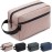 Travel Toiletry Bag for Women and Men, Water-resistant Shaving Bag for Toiletries Accessories, Foldable Storage Bags with Divider and Handle for Cosmetics Toiletries Brushes Tools (Pink)
