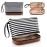 Ethereal Small Makeup Bag for Purse, Stripe Makeup Brush Organizer Bag Travel Make up Bags for Women Double Layer Makeup Pouch for Girls/Women