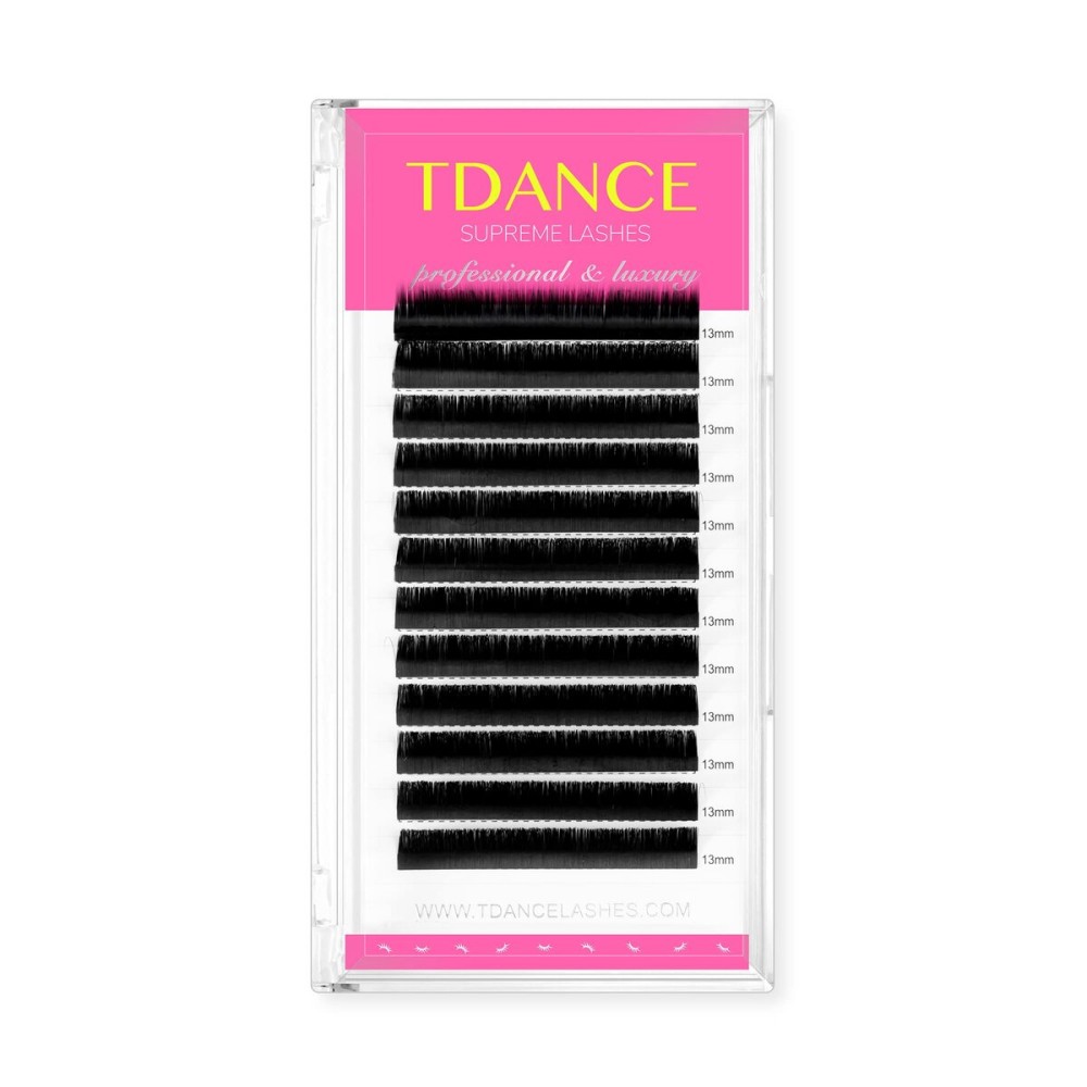 TDANCE Lash Extension Matte Black Eyelash Extension C CC D DD J B L Curl Volume & Classic Lash Extensions 0.03-0.18mm Thickness Professional Salon Use(0.05-CC,19 mm)