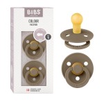 BIBS Pacifiers Colour Collection | Natural Rubber Baby Pacifier | Set of 2 BPA-Free Soothers | Made in Denmark | 6+ Months (Pack of 2) | Dark Oak