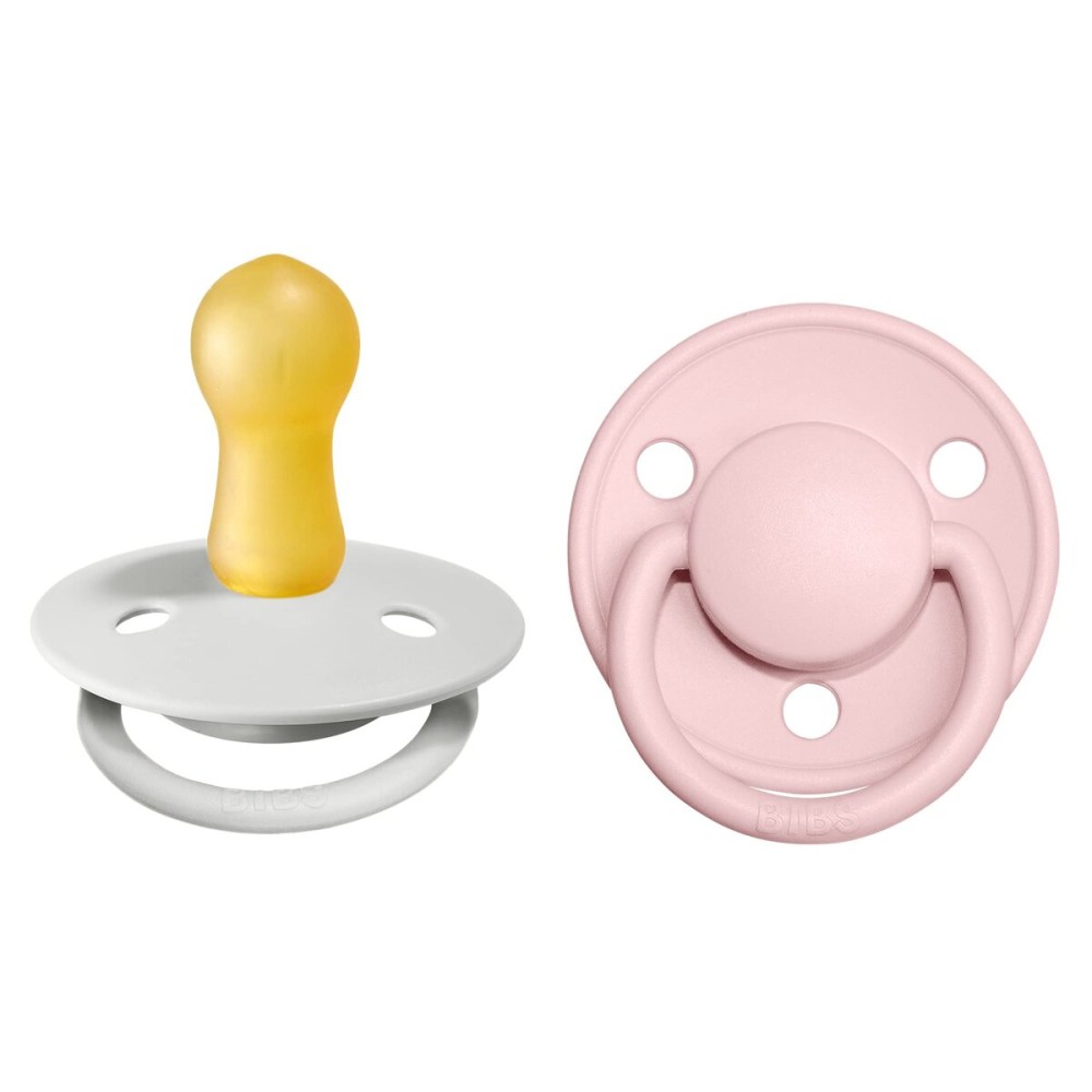 BIBS Pacifiers - De Lux Collection | BPA-Free Baby Pacifier | Made in Denmark | Set of 2 Blossom/Haze Color Premium Soothers | Size 6-18 Months
