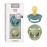 BIBS De Lux Baby Pacifier 2-Pack | Made in Denmark | BPA Free Dummy Soother, Round Nipple. Natural Rubber Latex, Size 1 (0-6 Months), Island Sea/Sage