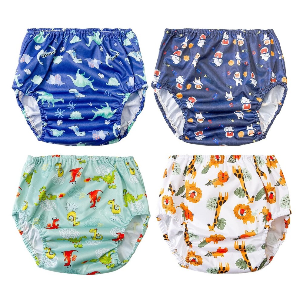 BISENKID Plastic Diaper Cover With Good Elastic Rubber for Swim and Potty Training - Toddler Boy Underwear 5t