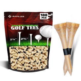 SAPLIZE Golf Tees Bamboo Tees, Pack of 100 (1-1/2)- Biodegradable, Stable Golf Tees