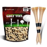 SAPLIZE Golf Tees Bamboo Tees, Pack of 100 (2-1/8)- Biodegradable, Stable Golf Tees