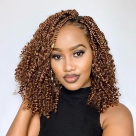 Goddess Box Braids Crochet Hair 10 Inch 8 Packs Pre-looped Bohemian Crochet Boho Box Braids With Curly Ends 3X Crochet Braids Hair for Women Synthetic Braiding Hair (10 inch, 30)