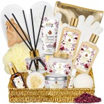 Christmas Spa Gift Basket Set for Women 17-Piece Almond Luxury Spa Gift Set Bath & Body Care Kit with Shower Gel, Body Cream | Valentine\'s, Mothers Day Gifts for Mom, Birthday Gifts for Her, Wife, Mom