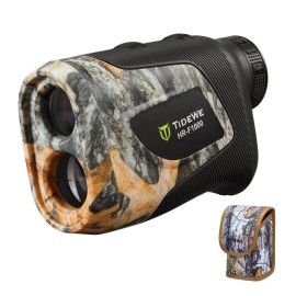 TIDEWE Hunting Rangefinder with Rechargeable Battery, 1000Y Camo Laser Range Finder 6X Magnification, Distance/Angle/Speed/Scan Multi Functional Water-Resistant Rangefinder with Case
