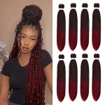 8 Pack Ombre Braiding Hair Pre Stretched - 26 100G/Pack Premium Pre Stretched Braiding Hair Extensions, Professional Itch Free Hot Water Setting Perm Yaki Texture Prestretched Hair(1Bbug)