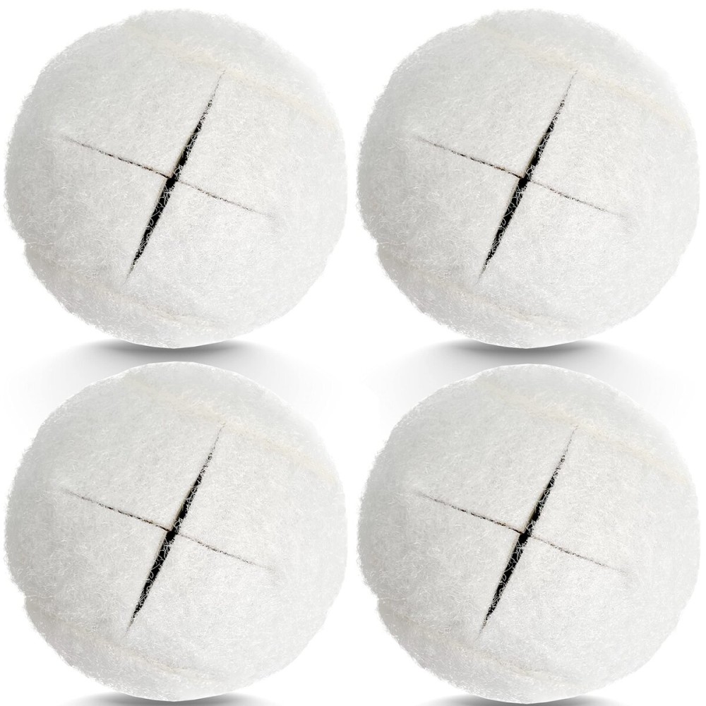 HPWFHPLF Precut Tennis Balls for Walkers, 4 PCS Heavy Duty Long Lasting Glide Balls - Precut for Easy Installation, Universal Felt Pads for Walker Legs & Furniture, Floor Protectors (White)