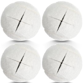 HPWFHPLF Precut Tennis Balls for Walkers, 4 PCS Heavy Duty Long Lasting Glide Balls - Precut for Easy Installation, Universal Felt Pads for Walker Legs & Furniture, Floor Protectors (White)