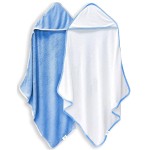 2 Pack Baby Bath Towel - Rayon Made from Bamboo, Ultra Soft Hooded Towels for Babies,Toddler,Infant - Newborn Essential -Perfect Baby Registry Gifts for Boy Girl (White and Navy Blue, 30 x 30 Inch)
