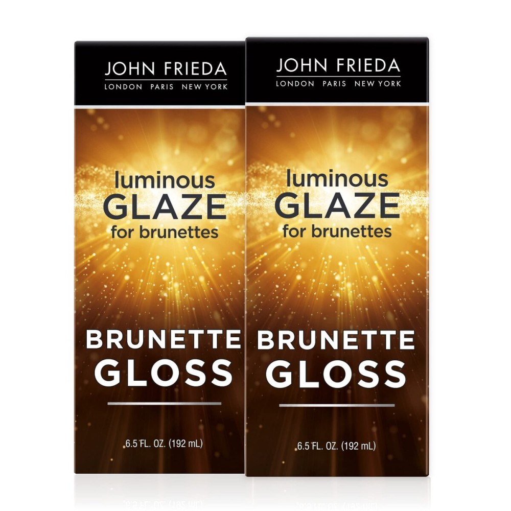 John Frieda Brilliant Brunette Luminous Hair Glaze, Hair Gloss Enhances Rich Color and Boosts Shine for Silky Brunette Hair, Enhances While Mending Damaged Hair Surfaces, 6.5 Oz, Pack of 2