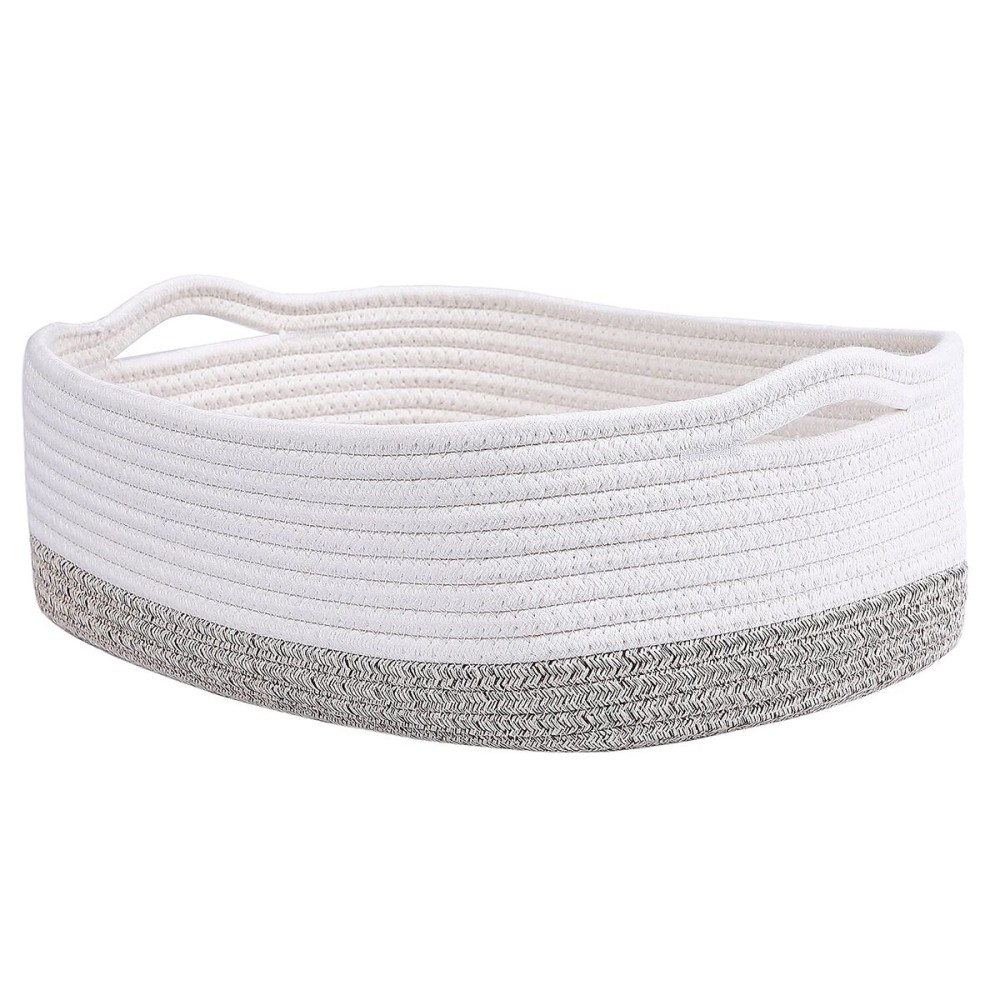 CIKI HOME Cotton Rope Storage Baskets Woven Basket Cute Baby Nursery Organizers Small Dog Toy Basket Gift Baskets Empty