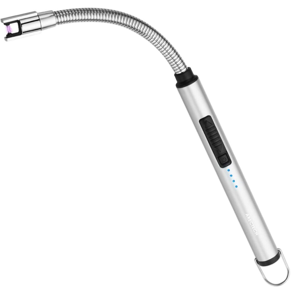 ARECTECH Electric Arc Candle Lighter Flameless Rechargeable USB Long Lighters for Candle Cooking BBQs Fireworks