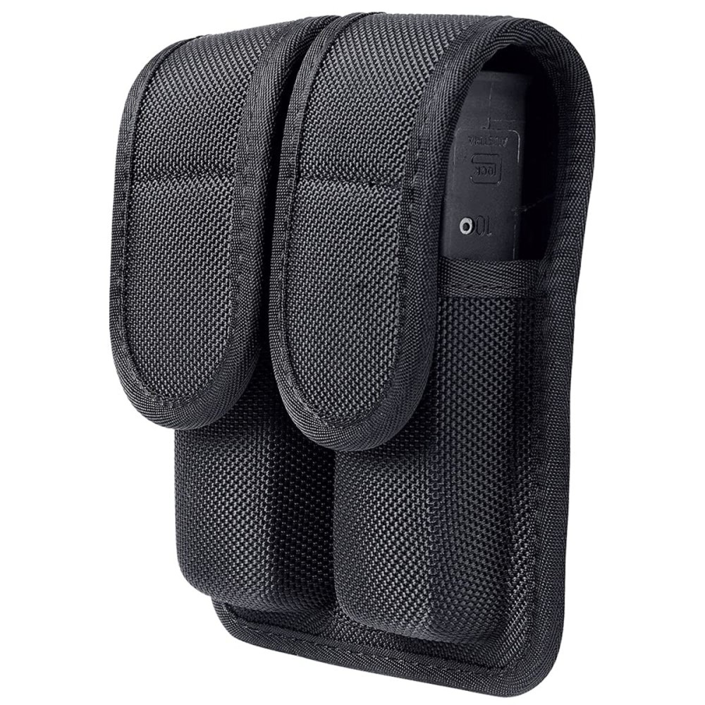 TAFTACFR Molded Double Mag Pouch Holster with Double and Single Stack Magazines .380, 9mm & 40 Cal for S&W M&P Ruger Glock Walther H&K(Ballistic Nylon)