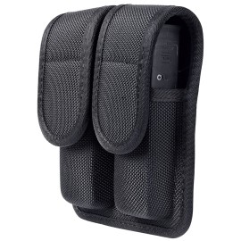 TAFTACFR Molded Double Mag Pouch Holster with Double and Single Stack Magazines .380, 9mm & 40 Cal for S&W M&P Ruger Glock Walther H&K(Ballistic Nylon)