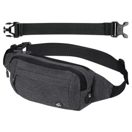 WATERFLY Fanny Pack Waist Bag: Small Hip Pouch Bum Bag Fannie Pack Phanny Fannypack Waistpack Bumbag Beltbag Sport Slim Fashionable for Jogging Hiking Hiker Woman Man