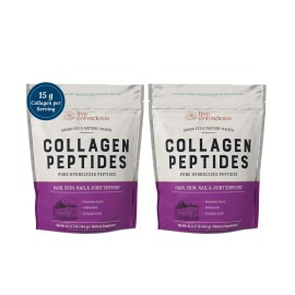 Live Conscious Collagen Peptides Powder - Hair, Skin, Nail, and Joint Support - Type I & III Collagen - Naturally-Sourced Hydrolyzed Protein - 16oz (2-Pack)