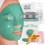 BRUN Jelly Mask Jar Aloe Vera Peel-Off Face Care Rubber Mask | 23 fl oz Skin Care Moisturizing Gel Mask Jar Spa Set