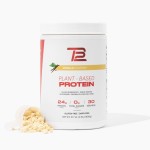 TB12 Plant Based Protein Powder by Tom Brady, 24g of Vegan Pea Protein, Low Sugar, Low Carb, Non-GMO, Meal Replacement, Keto Friendly, Paleo, Sugar Free, Vanilla Flavor (30 Servings/2.12lbs)