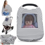 Baby Nursing Cover & Nursing Poncho - Multi Use Cover for Baby Car Seat Canopy, Shopping Cart Cover, Stroller Cover, 360 Full Privacy Breastfeeding Coverage, Baby Shower Gifts for Boy&Girl