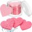 Nuenen 60 Pieces Facial Sponges with Container, Heart Shape Compressed Face Sponges Natural Cleaning Pads for Washing Face Cleaning Exfoliating Esthetician Makeup Removal(Pink)