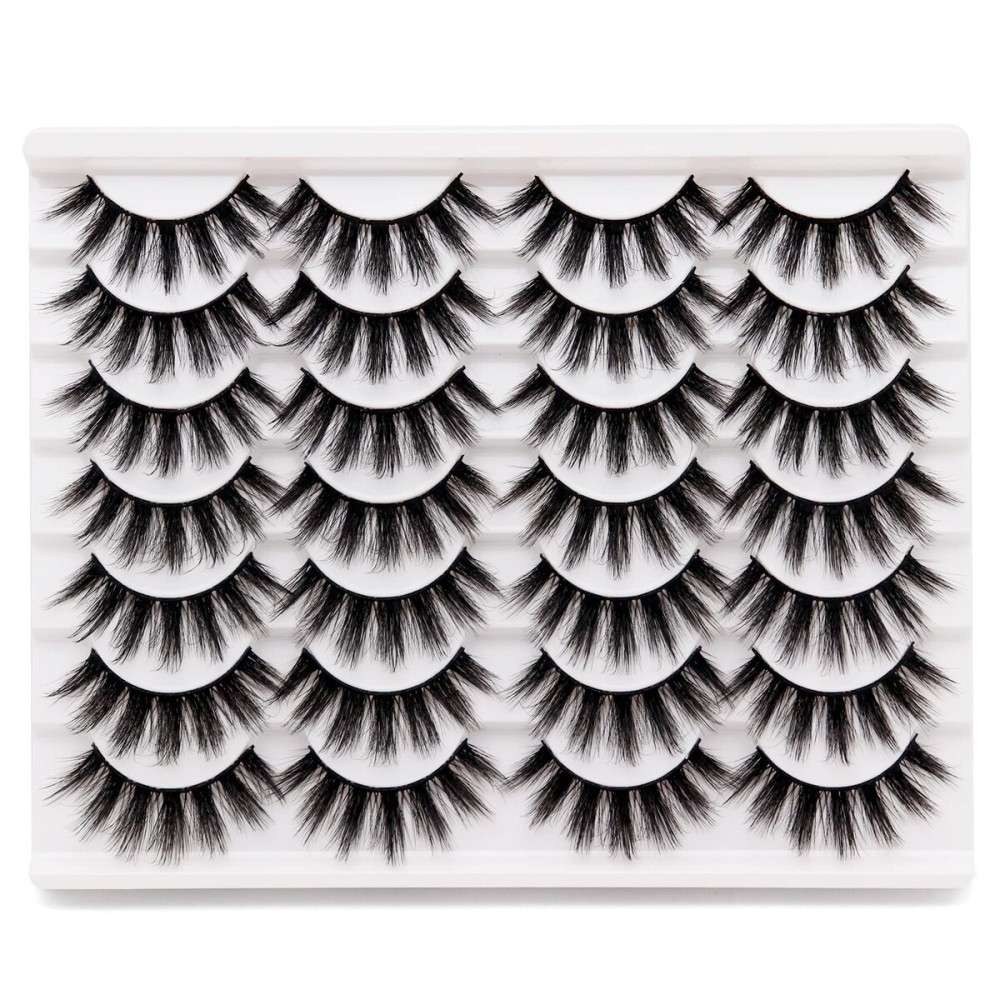Losha Eyelashes Natural Look Faux Mink Lashes Pack Handmade Fluffy False Eyelashes 14 Pairs Eye Lashes (3D07)