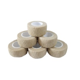 Transun Moo 6 Pack 1 x 5 Yards Self Adhesive Bandage Wrap Breathable Cohesive Vet Wrap for Pets, Elastic Self-Adherent Tape for Sports, Wrist, Ankle (Skin Color)